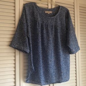 NWOT Loft light blue flowy top